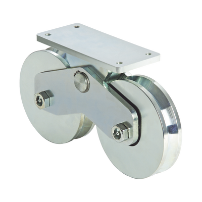 339V – Rueda Doble de 12 cm / Capacidad Para Puertas de  hasta 1200 kg / Canal Tipo V