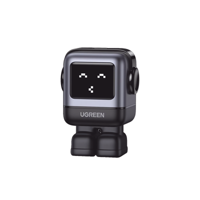 Cargador Mini GaNRobot 30W serie UNO | 1 USB-C de Carga Rápida | Tecnología GaN II | Multiprotocolo PD/QC/SCP/FCA | Carga Inteligente | Pantalla LED | Zapato Magnético Extraíble | Thermal Guard | Color Negro.