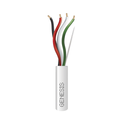 Bobina de 305 Metros (1000 Pies) / Cable de Cobre / 4 x 18 AWG / Riser / Color Blanco / Para Aplicaciones de Alarmas de Intrusión/Control de Acceso/ Automatización / Interfonos y Tv Porteros