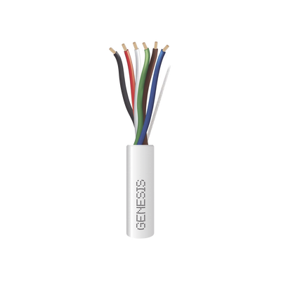 Carrete de 305 Metros (1000 Pies) / Cable de Cobre / 6 x 18 AWG / Plenum / Para Interior / Color Blanco / Para Aplicaciones de Alarmas de Intrusión/Control de Acceso/ Automatización / Interfonos y Tv Porteros