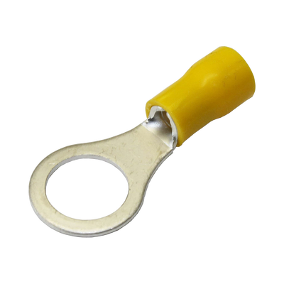 Terminal tipo ojo / 1 /  4″ / 12 – 10 AWG / Amarillo / Paquete de 25 piezas.