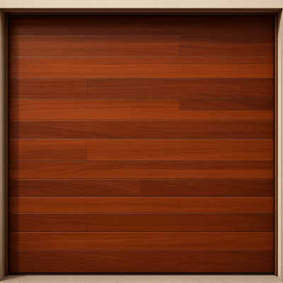 Puerta de Garage de Alta Calidad / Estilo Americano / Acabado Laminado PREMIUM / Color Madera Clara / 10×8 Pies.
