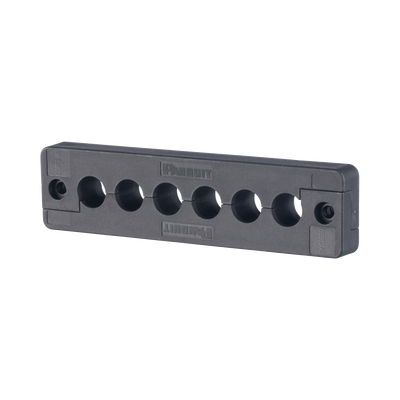 Pasacables  de 6 Orificios en Línea 4.41″ X 0.67″ IP65,  para Cables Terminados, Color Negro