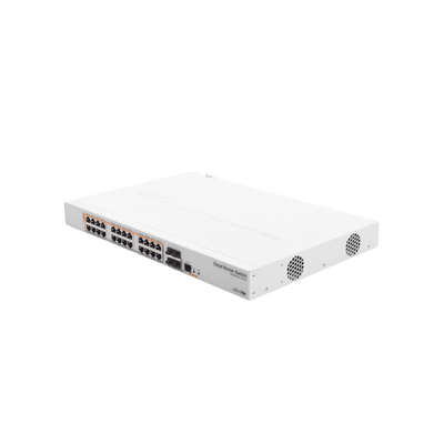 CRS328-24P-4S+RM – 24 port Gigabit Ethernet router/switch with four 10Gbps SFP+