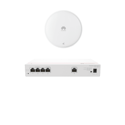 Kit DEMO de Router Multi-Servicio / 1 puerto 10/100/1000 Mbps(WAN) / 4 puertos 10/100/1000 Mbps(LAN) PoE / 50W + Punto de Acceso Wi-Fi 7 / 3.5 Gbps / MU-MIMO 2×2 (2.4GH y 5GHz) / Smart Antenna más cobertura / Instalación en techo y pared