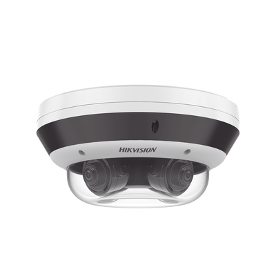 PanoVu Series / Vista Panorámica 360º / 4 Lentes Mot. 2.8 a 8 mm (4 Megapixel por Lente) / 16 Megapixel en Total / WDR 120 dB / DARKFIGHTER / Exterior IP67 / IK10 / PoE+ / 30 mts IR / Micro SD