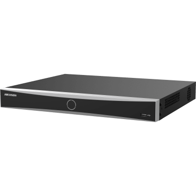 [AcuSeek] NVR 12 Megapixel (4K) / 16 Canales IP / 16 Puertos PoE+ (10/100 Mbps) / Reconocimiento Facial / AcuSense / 2 Bahías para HDD de 16 TB / HDMI 4K / Alarmas I/O