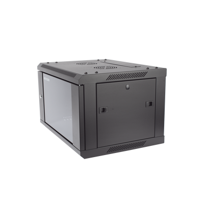 Gabinete para Montaje en Pared – Piso / Puerta de Cristal Templado / Cuerpo Fijo / 6 Unidades de Rack / 19″ / Fabricado en Acero