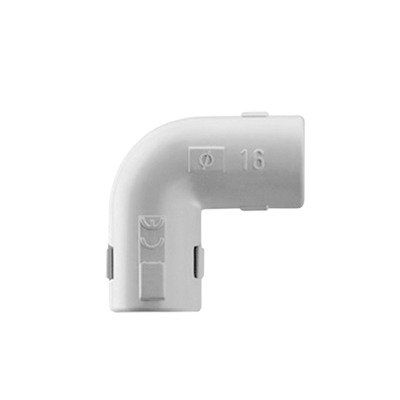 Unión en «L» (Codo) para tubería rígida, recomendado para cable eléctrico, PVC Auto-extinguible, de 25 mm