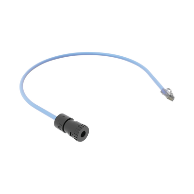 Cable de Conexión en Campo Jack a Plug RJ45, Categoría 6A, CMP (Plenum), 0.5 Metros (1.64 Pies), Color Azul