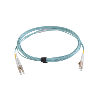 Jumper de Fibra Óptica Multimodo 50/125 XGLO OM3, LC-LC Duplex, OFNR, Color Aqua, 5 Metros (16.40 Pies)