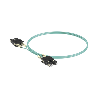 Jumper de Fibra Optica Multimodo 50/125 OM3, SC-SC Duplex, OFNR (Riser), Color Aqua, 2 Metros (6.56 Pies)