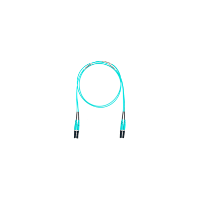 Jumper de Fibra Óptica Multimodo 50/125 OM4, LC-LC Duplex, OFNR (Riser), Color Aqua, 6 Metros (19.69 Pies)