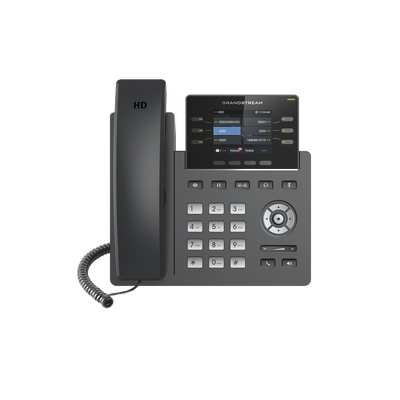 Teléfono IP Grado Operador, 3 líneas SIP con 6 cuentas, puertos Gigabit,PoE, pantalla a color 2.4″, codec Opus, IPV4/IPV6 con gestión en la nube GDMS
