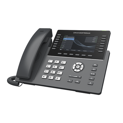 Teléfono IP Wi-Fi, Grado Operador, 14 líneas SIP con 6 cuentas, pantalla LCD  5″, puertos Gigabit, Bluetooth, PoE, codec Opus, IPV4/IPV6 con gestión en la nube GDMS