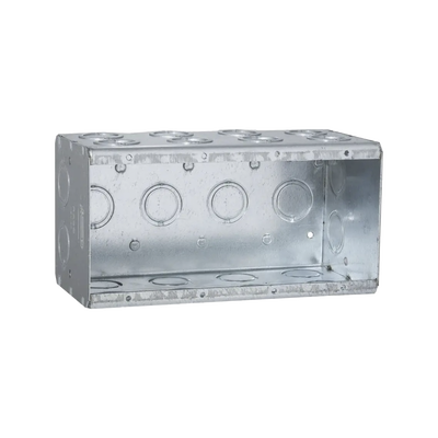 Caja Multigang de 4 Gangs/ Profundidad de 3-1/2 Pulgadas (8.89 cm)/ 24 Entradas de 1/2 – 3/4 Pulgadas (1.27 – 1.91 cm)