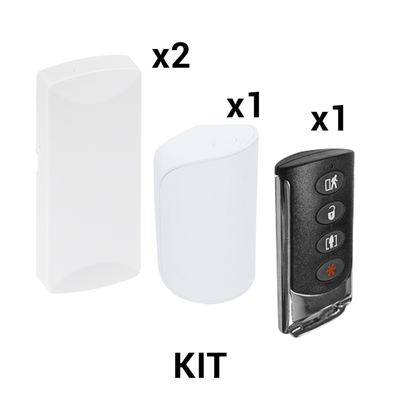 KIT Básico Sensores Inalámbricos – Incluye 2 Contactos Magnéticos, 1 PIR y 1 Llavero – Compatibles con Honeywell y PRO4GEN2