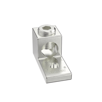 Terminal tipo Lengüeta Recta de Aluminio con Agujero 1/4″, y Barril para Cable #14 – 2/0 AWG