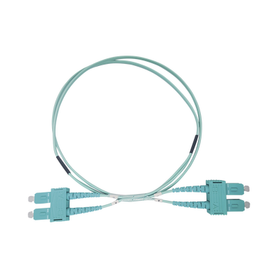 Jumper de Fibra Óptica Multimodo OM3 50/125 SC-SC OFNR (Riser), 2.0 mm, Dúplex, Aqua, 3 Metros (9.84 Pies)