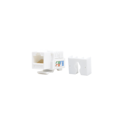 Módulo Jack Keystone Cat5e con Terminación 110 (Punchdown) para Faceplate – Color Blanco