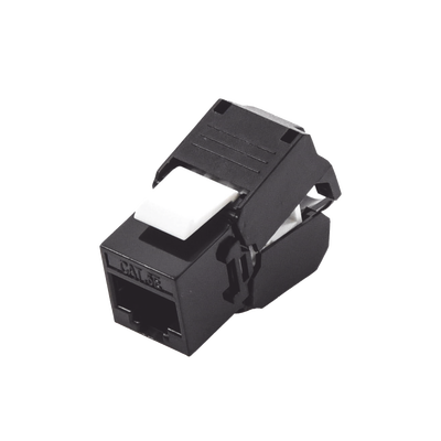 Módulo Jack Keystone Cat5e (Toolless), con Terminación en Ángulo 180 – Color Negro, Compatible con Faceplate y Patchpanel Linkedpro