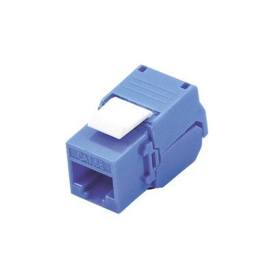 Módulo Jack Keystone Cat5e (Toolless), con Terminación en Ángulo 180 – Color Azul, Compatible con Faceplate y Patchpanel Linkedpro