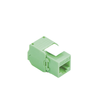 Módulo Jack Keystone Cat6 (Toolless), con Terminación en Ángulo 180 – Color Verde, Compatible con Faceplate y Patchpanel Linkedpro