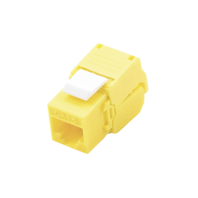 Módulo Jack Keystone Cat6 (Toolless), con Terminación en Ángulo 180 – Color Amarillo, Compatible con Faceplate y Patchpanel Linkedpro