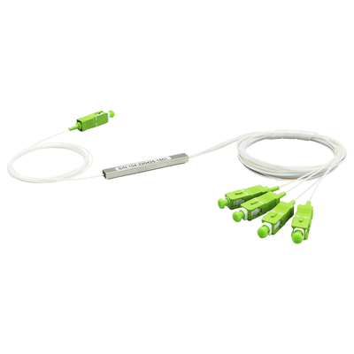 Splitter (Divisor Óptico) tipo PLC, de 1×4, conectores SC/APC