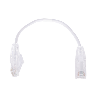 Cable de Parcheo Slim UTP Cat6 – 20 cm (7.87 Pulgadas) Blanco Diámetro Reducido (28 AWG)