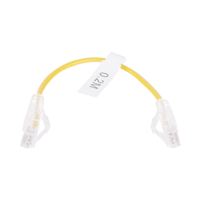 Cable de Parcheo Slim UTP Cat6 – 20 cm (7.87 Pulgadas) Amarillo Diámetro Reducido (28 AWG)