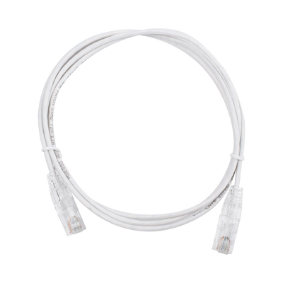 Cable de Parcheo Slim UTP Cat6 – 1.5 Metros (4.92 Pies) Blanco Diámetro Reducido (28 AWG)