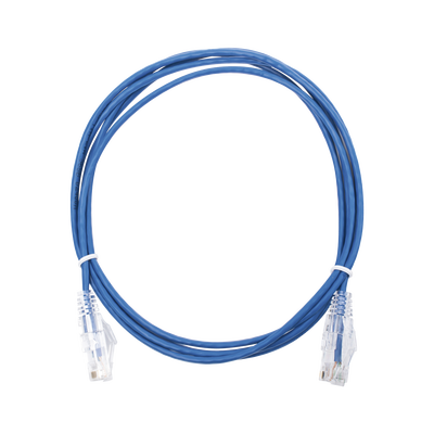 Cable de Parcheo Slim UTP Cat6 – 2 Metros (6.56 Pies) Azul Diámetro Reducido (28 AWG)