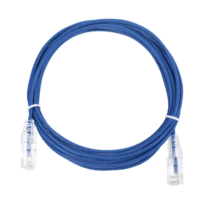 Cable de Parcheo Slim UTP Cat6 – 3 Metros (9.84 Pies) Azul Diámetro Reducido (28 AWG)