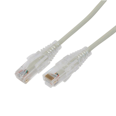 Cable de Parcheo Slim UTP Cat6A – 5 Metros (16.40 Pies) Gris, Diámetro Reducido (28 AWG)