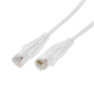 Cable de Parcheo Slim UTP Cat6A – 7 Metros (22.97 Pies) Blanco, Diámetro Reducido (28 AWG)