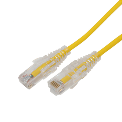 Cable de Parcheo Slim UTP Cat6A – 7 Metros (22.97 Pies) Amarillo, Diámetro Reducido (28 AWG)