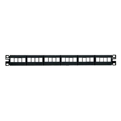 Panel de Parcheo Modular Keystone (Sin Conectores), de 24 Puertos, Espacio Para Identificación con Etiqueta Adhesiva, 1UR