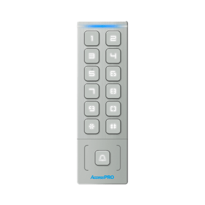 Teclado Autónomo / Diseño Slim Metálico / 1000 Tarjetas y Contraseñas /  Exterior IP65 / Lector de Tarjetas Prox EM / Salida Wiegand