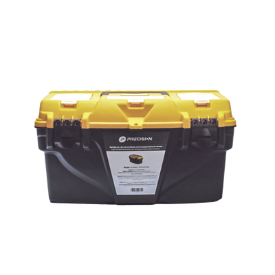 Caja Porta Herramientas 17″, 44x26x23 cm Bicolor con Compartimientos para Tornillos.