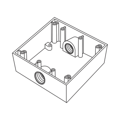 Caja Cuadra de 3/4″ a Prueba de Intemperie/ Cuenta con 2 salidas.