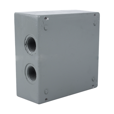 Caja Condulet Cuadrada de 3/4″ (19.05 mm) con 4 bocas a prueba de intemperie.
