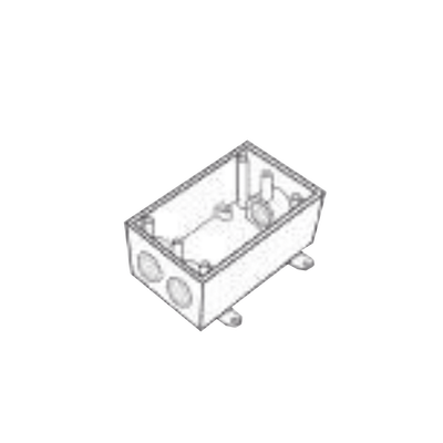Caja Condulet FS de 3/4″ ( 19.05 mm ) con tres bocas a prueba de intemperie.