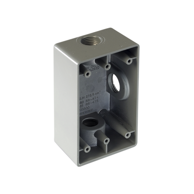 Caja Condulet FS de 1″ ( 25.4 mm) con tres bocas a prueba de intemperie.