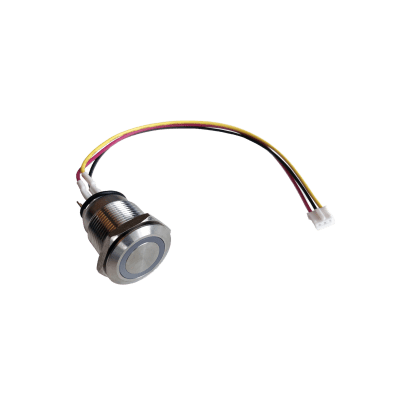 Botón Acero Inoxidable IP65 19 mm/ Control LED Programmable / Cable 60 cm