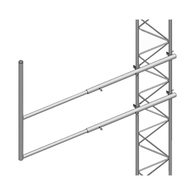 Brazo tipo «F» para tramos STZ-30, galvanizado por electrólisis.