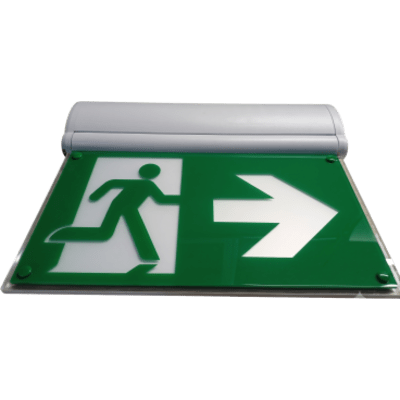 Luz de Señalización «Hombre corriendo» de Emergencia/ Tecnología LED de Iluminación Lateral / Voltaje Universal 120-347VAC / Batería LiFePO4 con 2 Horas de Autonomía