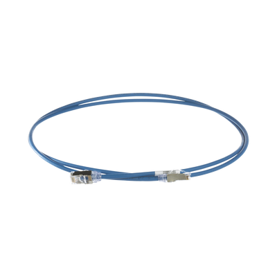 Patch Cord Cat6A, Diametro Reducido 28 AWG, Blindado S/FTP, CM/LS0H, 1.5 Metros (4.92 Pies), Color Azul