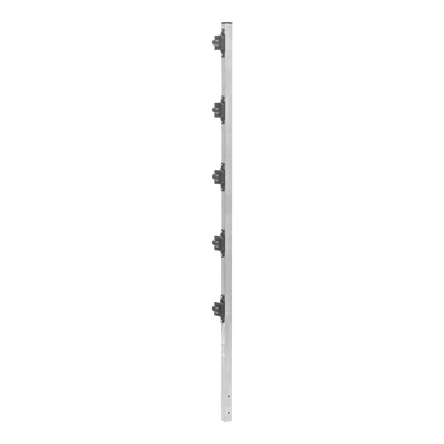 Poste de Paso de 1.2m para Cerca Electrificada de PTR Cuadrado de Aluminio de 1″ de lado con 5 Aisladores Instalados.