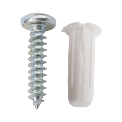 Paquete de 20 taquetes blancos  3/4″ y 20 tornillos 8mm x 3/4″ (1101-05002)